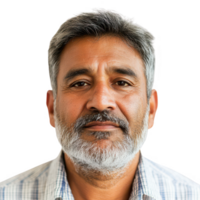 A mature man with a beard and a calm expression, showcasing wisdom and experience. png