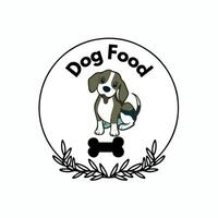 a dog food logo with a bone in the middle vector