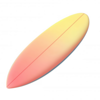 A vibrant surfboard with a gradient design, perfect for seaside adventures. png