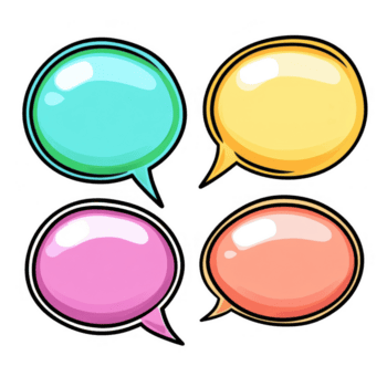 bunt Rede Luftblasen perfekt zum Kommunikation oder Dialog Design. png