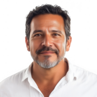 Portrait of a confident middle-aged man smiling with a friendly expression. png