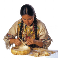 Native artisan creating traditional crafts with skill and dedication. png