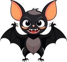 Cute cartoon bat character with big ears and playful expression vector