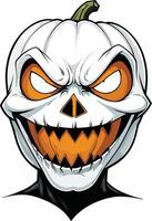Character with pumpkin head design ready for Halloween celebration vector