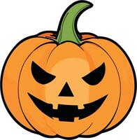 Jack-o'-lantern with a mischievous grin ideal for Halloween decoration vector