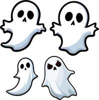 Ghost illustrations in playful, cartoonish style for Halloween fun vector