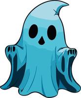 Blue ghost character with a playful expression in a cartoon style vector