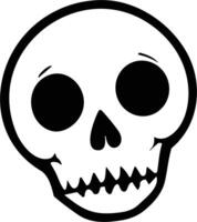 Stylized skull illustration with bold outlines and expressive features vector