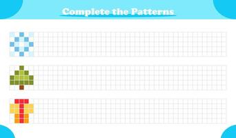 Copy Christmas pattern activity game for kids vector