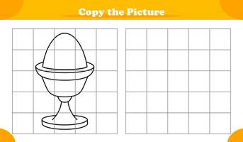Copy the picture activity game for kids featuring traditional breakfast boiled egg vector