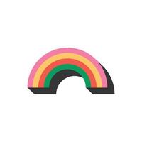 Icon rainbow bold retro unique design with blank background vector