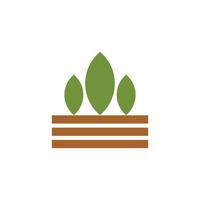 Logo plant and land fresh nature unique design with blank background vector