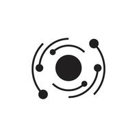 Logo orbit spin circle round unique design minimalist simple design with blank background vector