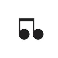 Icon sound or melody black minimal design with blank background vector