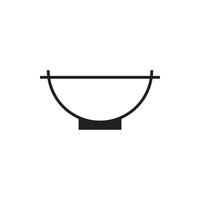 Logo bowl traditional japanese unique design minimalist with blank background vector