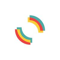Logo central epicentrum colorful unique design with blank background vector