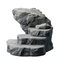 a stone staircase with a rock on top png