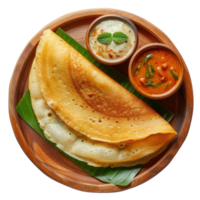 dosa on autentic plate. Simple. Detail. Isolated transparent background png
