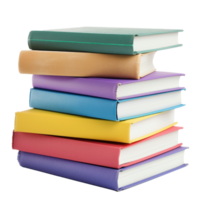 photograph blank color stack books isolated on transparent background png
