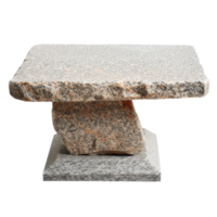 Empty top of granite stone table isolated on transparent background png