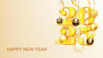 2025 Happy New Year background Banner with numbers date 2025 year vector