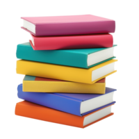 photograph blank color stack books isolated on transparent background png