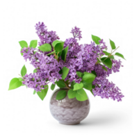 photo realistic simple cute little miniature lilac flower arrangement isolated on a transparent background png
