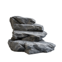grey rock platform on white studio background png