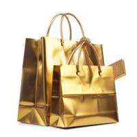 golden shopping on a transparent background png