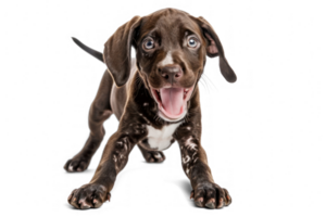 a 6-months-old German Shorthaired Pointer Dog breed, on a transparent background png