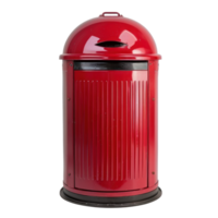 red garbage bin isolated on transparent background png