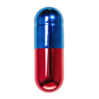 Two tone blue and red capsule, transparent background png