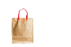 front view of e-commerce shopping bag in transparent background png