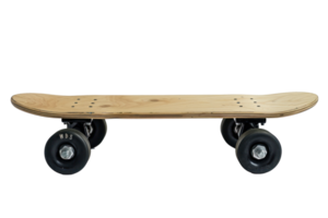 a skateboard with wheels on a transparent background png