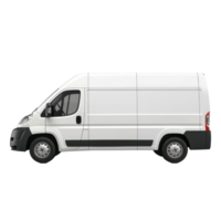 White delivery van on transparent background png