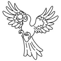 Cockatoo parrot line contour for coloring book vector