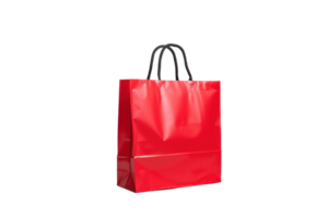 front view of e-commerce shopping bag in transparent background png