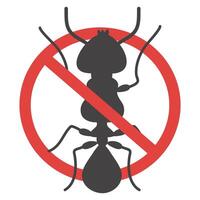 No Ant icon, Not allowed insects icon, home insect, stop Ant icon, vector