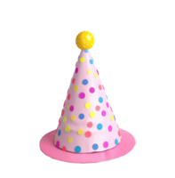 3d render, birthday cap isolated on transparent background png