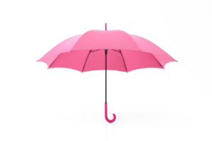 pink umbrella 3D animation style , open and closed transparent background png