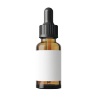 Small Dropper Bottle with a pipette and blank white label isolate on transparent background png
