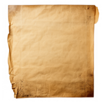 old paper isolate on transparent background png