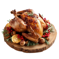 grilled turkey on wood, real photo, photorealistic isolate on transparent background png
