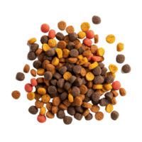 pet dry food round granules at white surface isolate on transparent background png