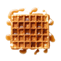 Waffle, in Michael miller style, top down view, flat lay, clipart transparent background png