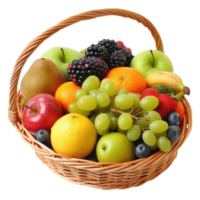 fruit basket isolate on transparent background png