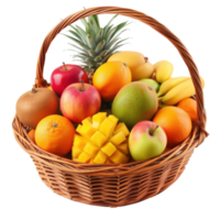 fruit basket isolate on transparent background png
