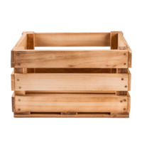 A wooden lightly stained crate for a gift set with a transparent background png