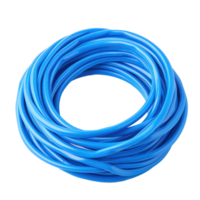plastic electric cable blue in the style of raw materials, complex lines, precise lines and contours isolate on transparent background png