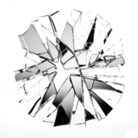 Broken mirror reflecting shattered souls on a transparent background png